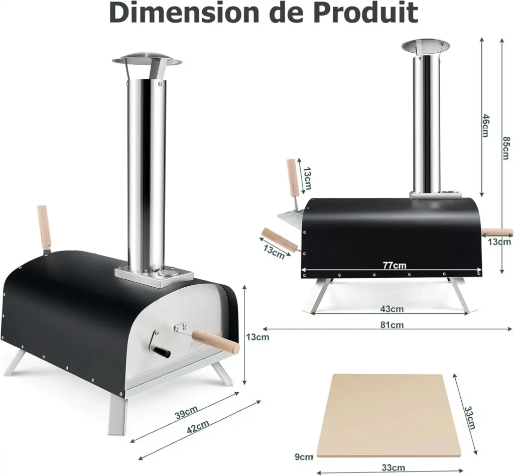 Dimensions du four à pizza Gymax