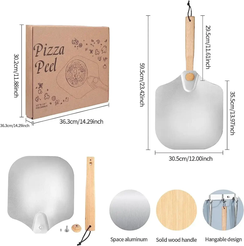 Dimensions de la spatule à pizza Viesap